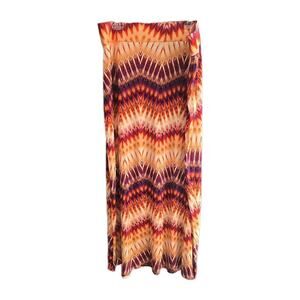 A.N.A. A New Approach Orange Tie Dye Colorful Preppy Maxi Skirt Womans Size 2X